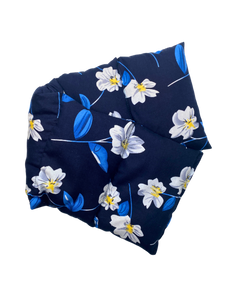Varmepude - Blå med hvide blomster